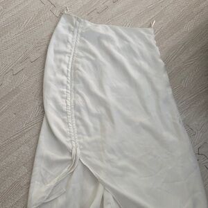 DO+BE Ivory Side-Ruched Midi Skirt